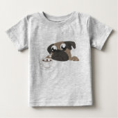 Mops und Kaffee Baby T-shirt (Vorderseite)