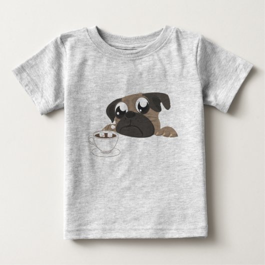 Mops und Kaffee Baby T-shirt (Vorderseite)