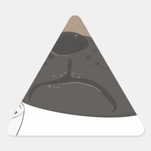 Mops und Kaffee Dreieckiger Aufkleber (Vorderseite)