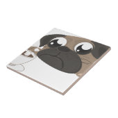 Mops und Kaffee Fliese (Seite)