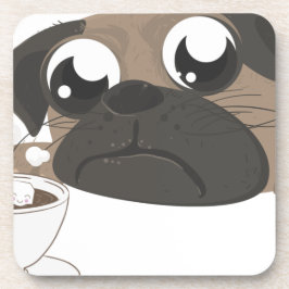 Mops und Kaffee Getränkeuntersetzer