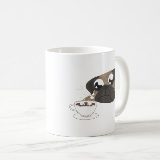 Mops und Kaffee Kaffeetasse (VorderseiteRechts)