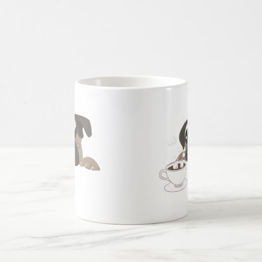 Mops und Kaffee Kaffeetasse (Mittel)