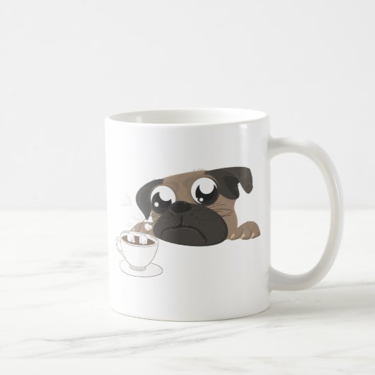 Mops und Kaffee Kaffeetasse (Rechts)
