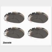 Mops und Kaffee Ovaler Aufkleber (Blatt)