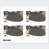 Mops und Kaffee Rechteckiger Aufkleber (Blatt)