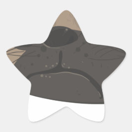 Mops und Kaffee Stern-Aufkleber