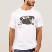Mops und Kaffee T-Shirt (Vorderseite)