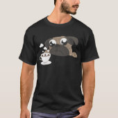 Mops und Kaffee T-Shirt (Vorderseite)