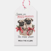 MOPS UND KISSEN HUNDTHEMIERTE CHRISTMAS CUSTOM GESCHENKANHÄNGER (Vorderseite)