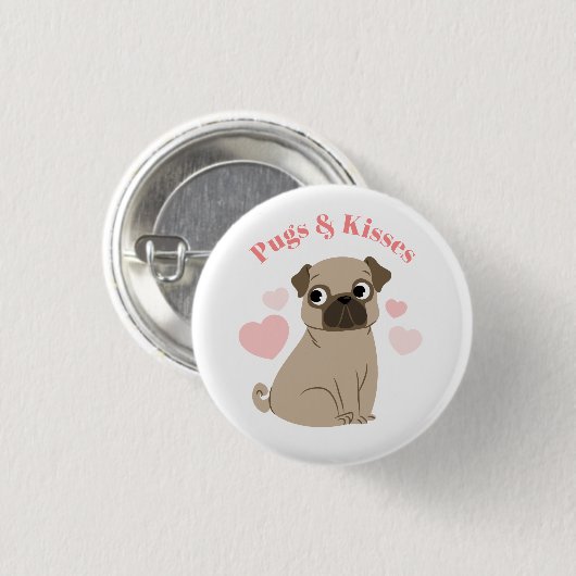 "Mops und Kisses" Button (Vorne & Hinten)