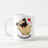 Mops und Kisses Funny Dog Puff Kaffeetasse (Links)