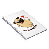 Mops und Kisses Funny Dog Puff Notizblock (Rechte Seite)