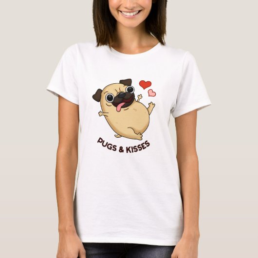 Mops und Kisses Funny Dog Puff T-Shirt (Vorderseite)