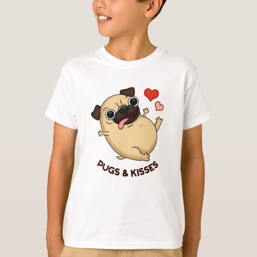Mops und Kisses Funny Dog Puff T-Shirt (Vorderseite)
