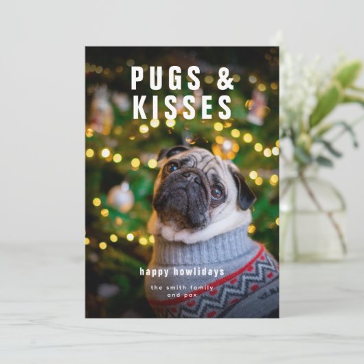 Mops und Kisses Pet Dog Weihnachten (Stehend Vorderseite)