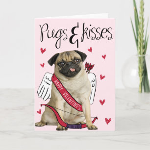Mops und Kisses Valentine's Day Card Feiertagskarte