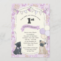 Mops und Kisses Welpen Hund Foto Geburtstag