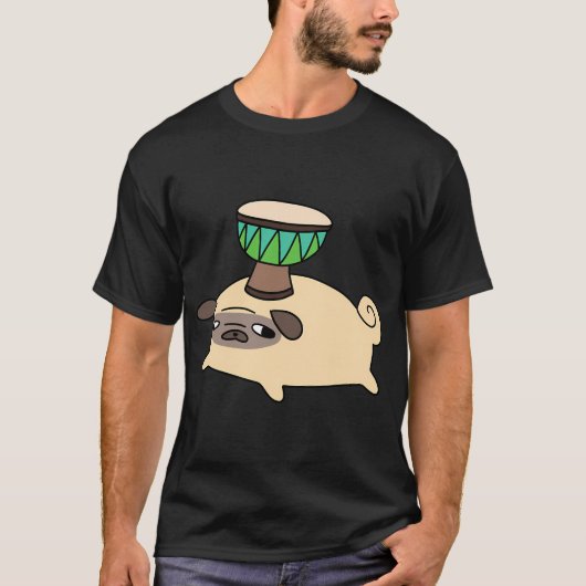 Mops und kleine Djembe T-Shirt (Vorderseite)