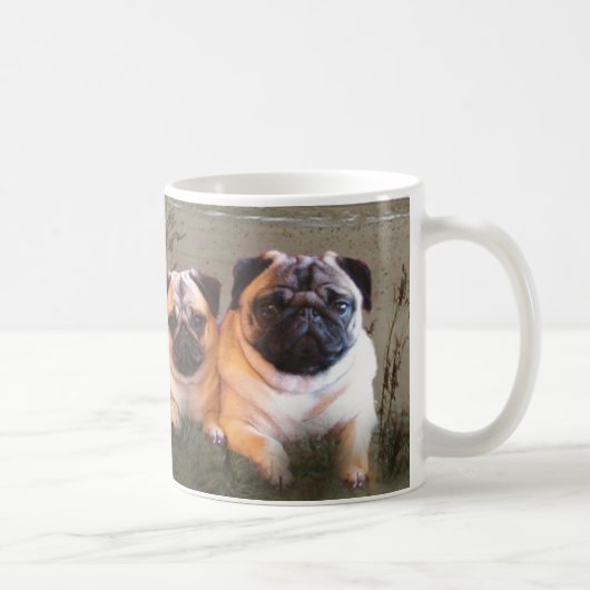 Mops-und Kuss-Tasse Kaffeetasse (Rechts)