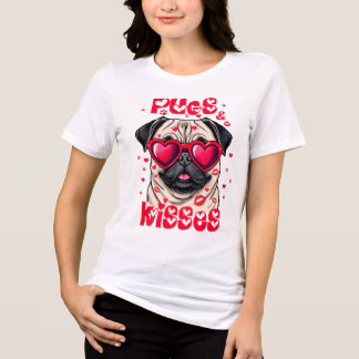 Mops und küss Valentinstag Hundeliebhaber Mutter Tri-Blend Shirt