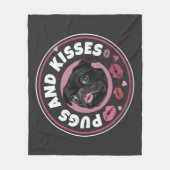 Mops und Küsse | Niedlich Puppe | Mops Lovers Fleecedecke (Vorderseite)