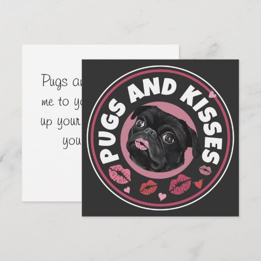 Mops und Küsse | Punny | Mops Lovers Liebe Message (Vorne/Hinten)