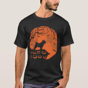Mops und Mond Halloween Lustiges Hundegeschenk für T-Shirt