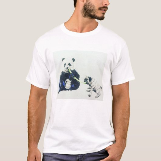 Mops und Panda T-Shirt (Vorderseite)