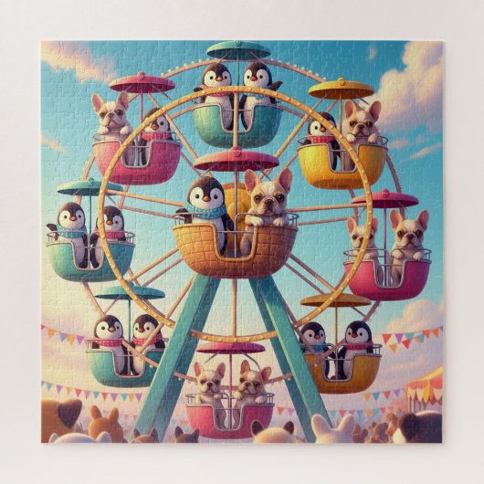 Mops und Penguins Riesenrad Puzzle (Vertikal)