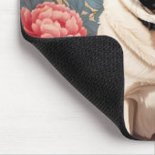 Mops und Peony Blume William Morris Inspiriert Mousepad (Ecke)