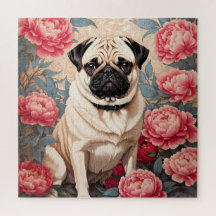 Mops und Peony Blume William Morris Inspiriert