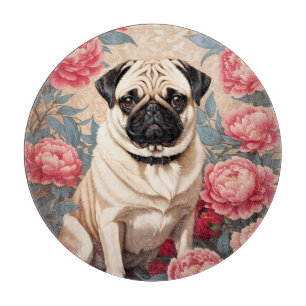 Mops und Peony Blume William Morris Inspiriert Schneidebrett