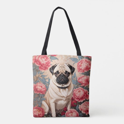 Mops und Peony Blume William Morris Inspiriert Tasche (Rückseite)