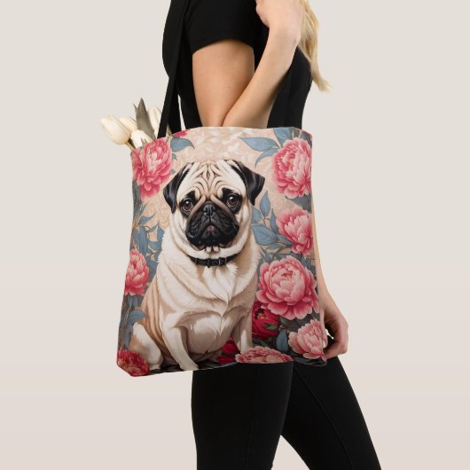 Mops und Peony Blume William Morris Inspiriert Tasche (Von Nahem)