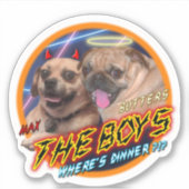 Mops- und Puggle-Aufkleber Aufkleber (Vorderseite)