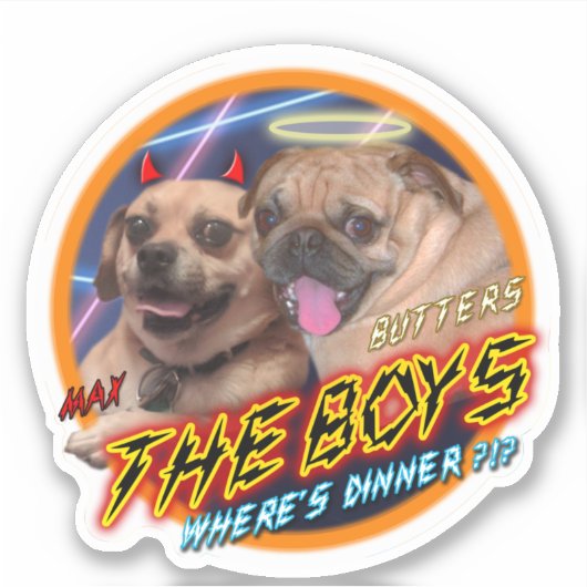 Mops- und Puggle-Aufkleber Aufkleber (Vorderseite)