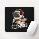 Mops und Roll Niedlich Rockstar Gitarre Rockin Sin Mousepad (Mit Mouse)