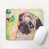 Mops-und Schmetterlings-Mausunterlage Mousepad (Mit Mouse)