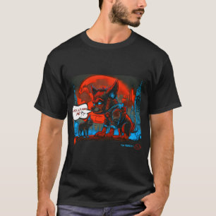 Mops und Werwolf Graffiti Kunst 11 T-Shirt