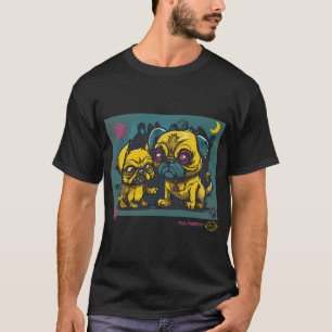 Mops und Werwolf Graffiti Kunst 4 T-Shirt