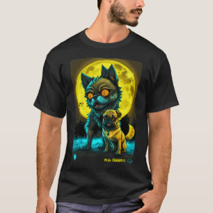 Mops und Werwolf Graffiti-Kunst T-Shirt