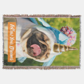 Mops Unicorn Decke (Vorderseite)