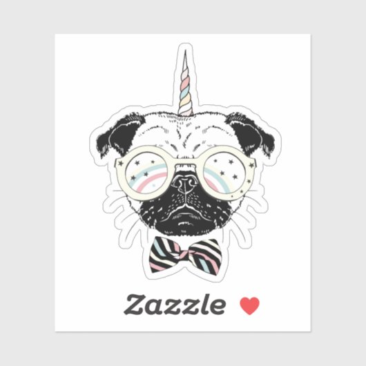 Mops Unicorn | einzigartig sein Aufkleber (Blatt)