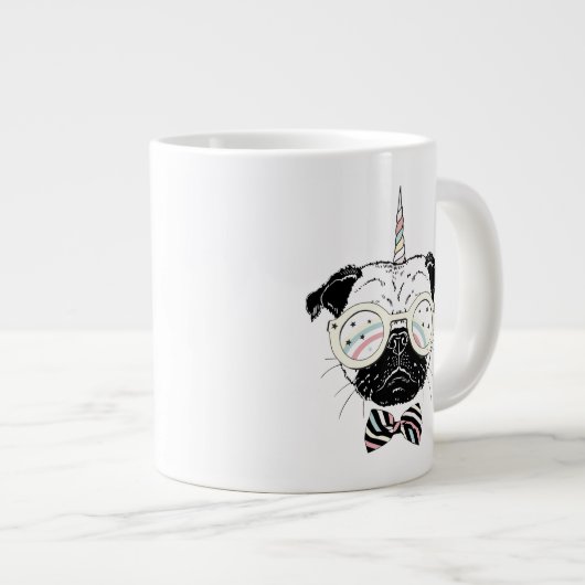 Mops Unicorn| einzigartig sein Jumbo-Tasse (Vorderseite Rechts)