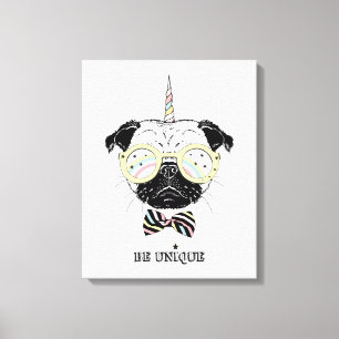 Mops Unicorn einzigartig sein Leinwanddruck