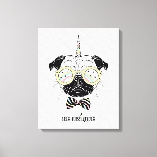 Mops Unicorn | einzigartig sein Leinwanddruck (Vorderseite)