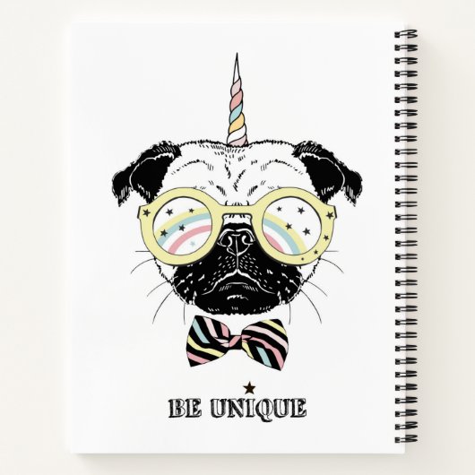 Mops Unicorn | einzigartig sein Notizblock (Rückseite)