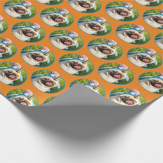 Mops Unicorn Geschenkpapier (Ecke)