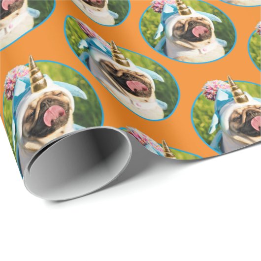 Mops Unicorn Geschenkpapier (Rolleneckpunkt)